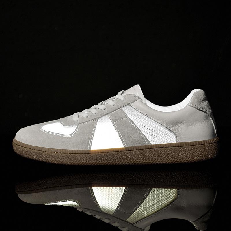 

Корейская версия новых ретро универсальных кожаных кроссовок на платформе с цветовой блокировкой, повседневные спортивные кеды, дышащая сетка Dexun, мужская обувь 45