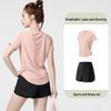 Plus Size Quick-Dry Loose Fit Yoga & Sports Suit: Elastic Short Sleeve T-Shirt & Shorts