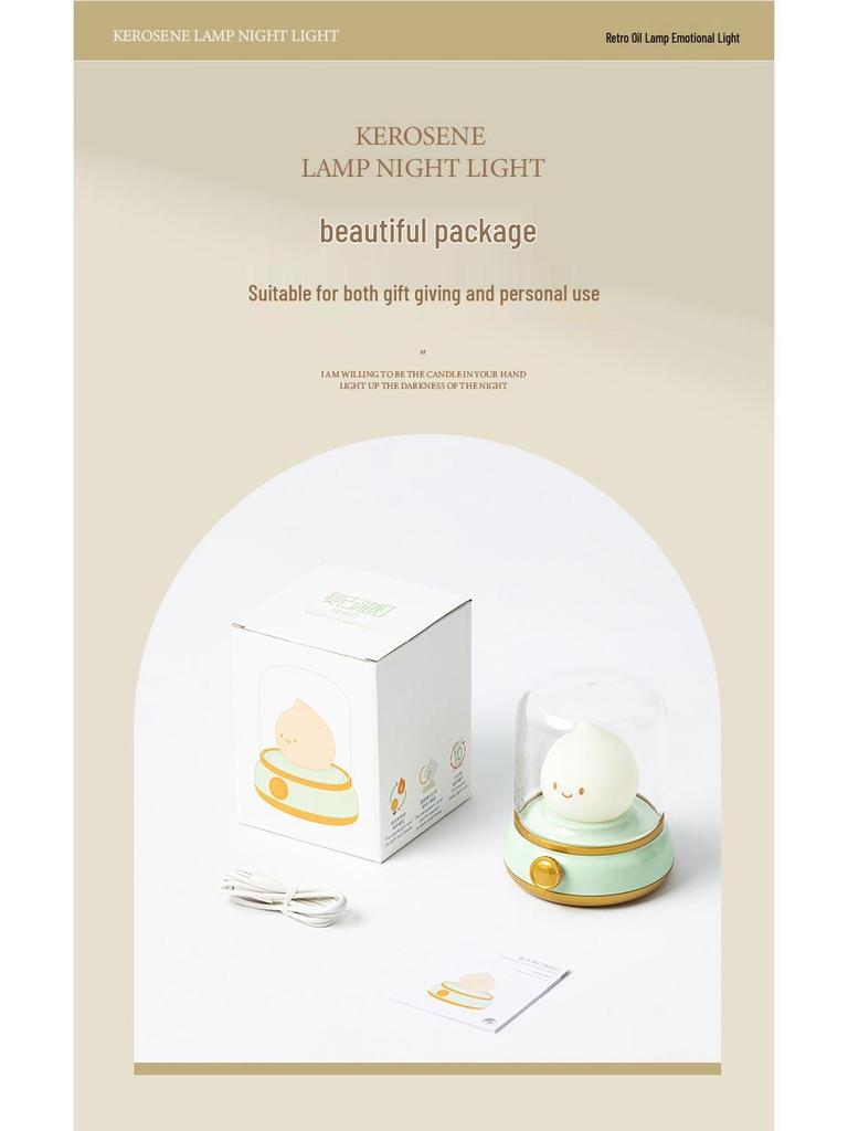 Retro Oil Lamp Night Light for Baby Feeding and Eye-Protection In Bedroom or Dormitory