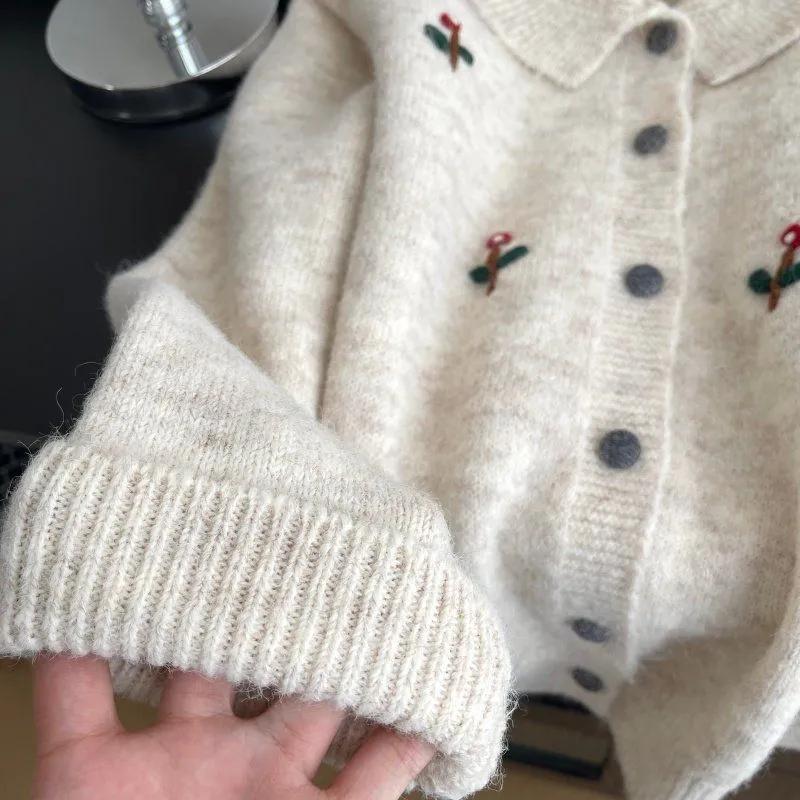 Sweaters Coat Cardigan for Women Winter Oversize Fleece Thickened Solid Color Loose Long Sleeve Knit Sweaters Coat