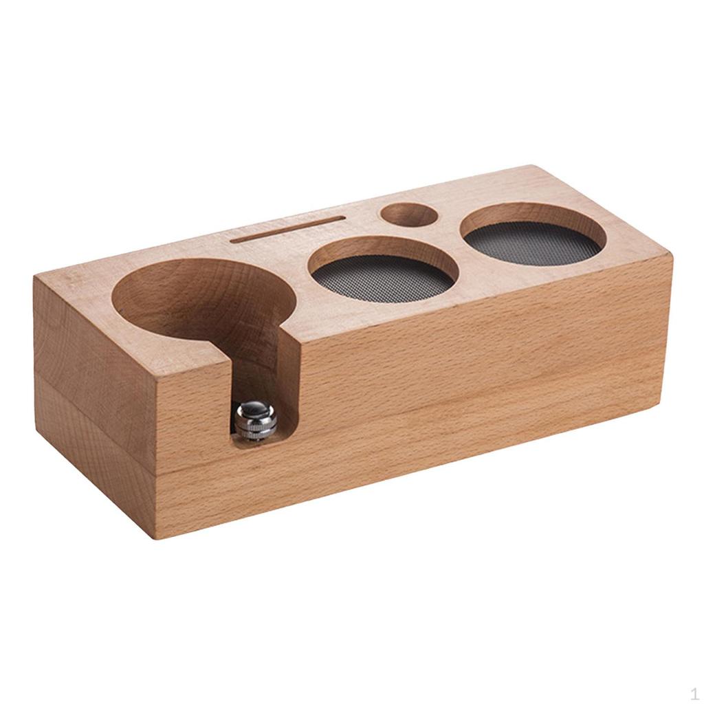 Adjustable Wooden Coffee Tamper Stand for Barista Kitchen Accessories