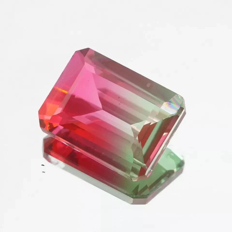 Beautiful Bio-Tourmaline Emerald Cut 10 Ct 16x12 Mm Loose Gemstone