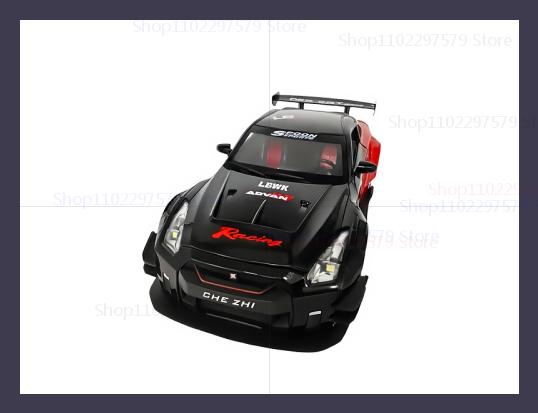 New GTR Skyline Ares Sports Car 1:24 Alloy Diecast Model Spray Car Sound & Light Kid Desktop Competition Toys Collectibles Gifts