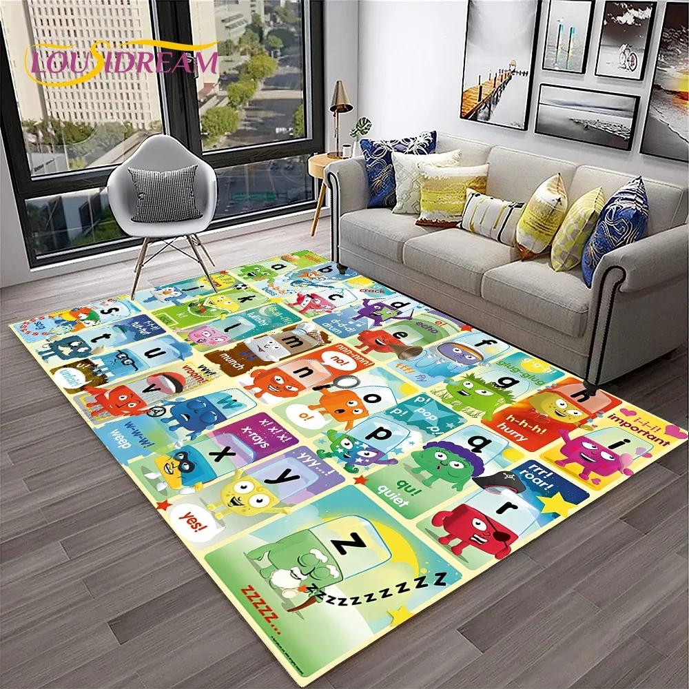 Alphabet ABC Early Education Cartoon Children Crawling Carpet Rug for Bedroom Living Room Sofa Decoration,Large Decor Floor Mat