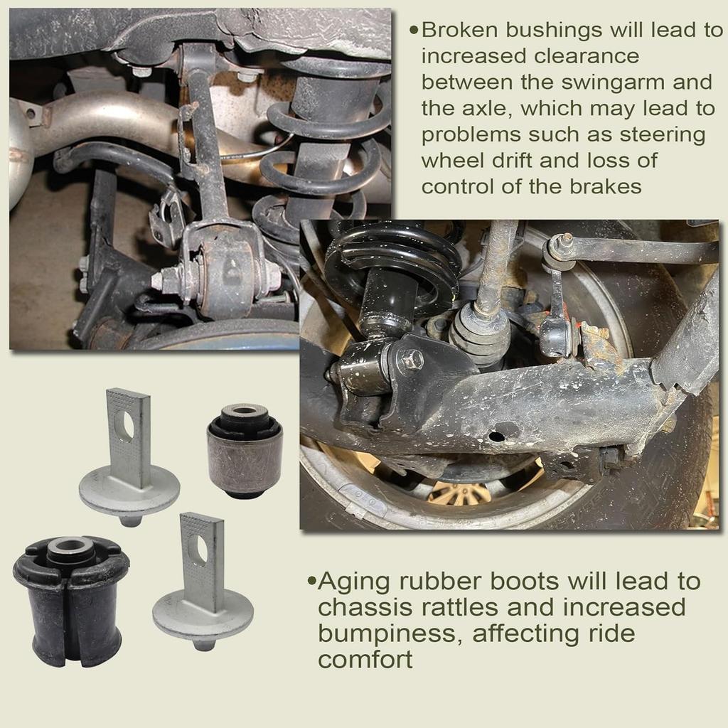 Priprilod Rear Control Trailing Arm Bushings,Compatible With Honda Civic 2001-2005,CR-V 2002-2006,Element 2003-2011# 52370-S5A-030 52364-S5A-004