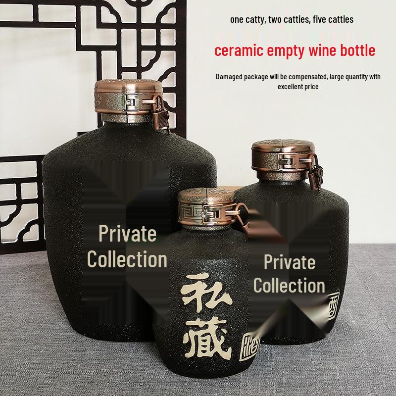 

Clay Ceramic Wine Storage Jar: 1, 2, or 5 Catty Capacity for Home Collection 1-catty with lid