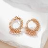 New Natural Zircon Tassel Dangle Earrings For Women Luxury  Rose Gold Color Ethnic Bride Unique Daily Fine Cute Jewelry