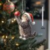 2D Charming Acrylic Cat Decor Christmas Trees Cars Perfect Gift Friends Family No Power Required Party Holiday DIY Decor
