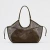 Woven Mesh Portable Tote Bag Women'S Large Capacity Spring And Summer Leisure Vacation Lazy Wind Commuter Shoulder Bag