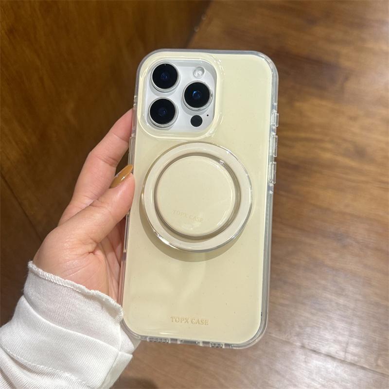 Fashion Macaron Cute Color Magnetic Phone Case For iPhone 16 Pro 15 14 17 Pro Max Back Cover with Stand Holder Cases for Magsafe