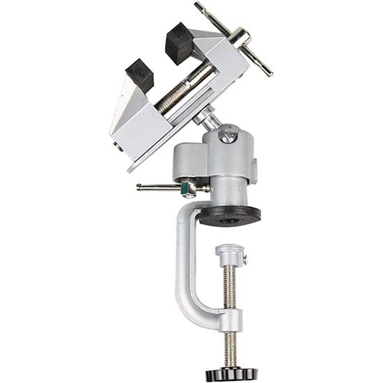 Tischschraubstock Werkstattschraubstock Holzbearbeitungsschraubstock mit Amboss 360° drehbarer Schraubstock für Werkbank Tischklemme Schraubstockzange, Schneiden von Rohren, Bohren, Metallbearbeitung