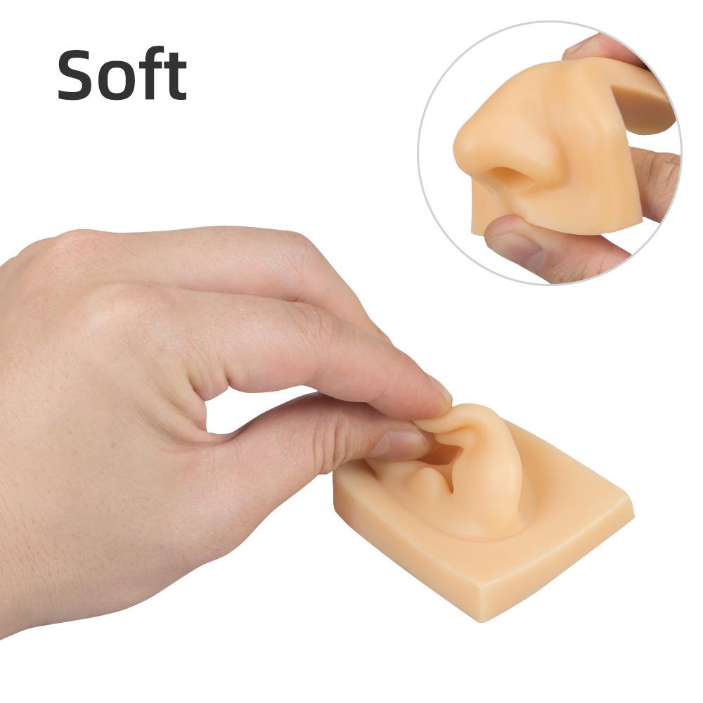 Silicone Ear Model for Light/Dark Skin Tones - Soft Ear Model for Ear Picking Practice