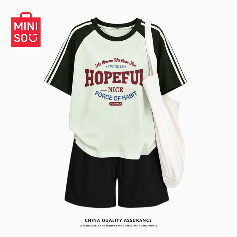 MINISO Women s Summer 2026 Casual Short Sleeve Shorts Set M