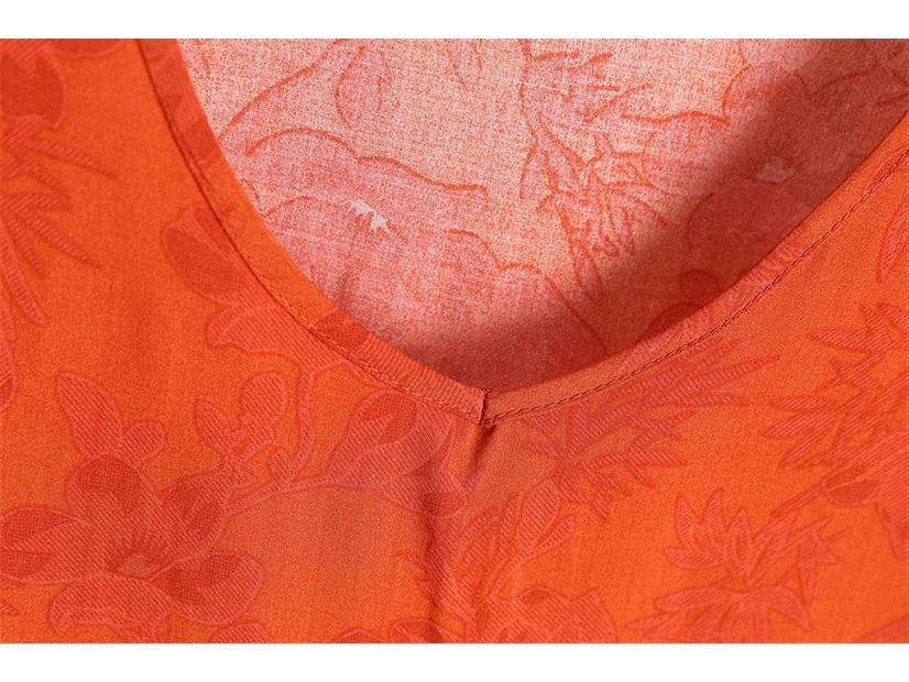 2025 Summer Floral Cotton & Rayon Women's Short-Sleeve V-Neck Top and Wide-Leg Pants Set for Middle-Aged & Elderly Moms