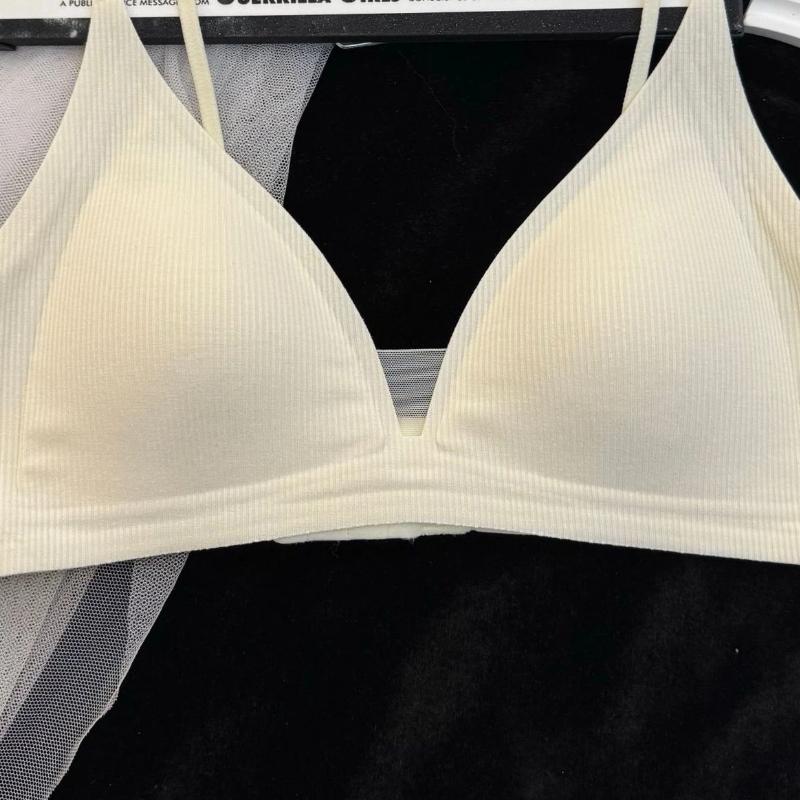 Dark Grey Ribbed Wireless Bra with Thin Adjustable Straps S шампанского