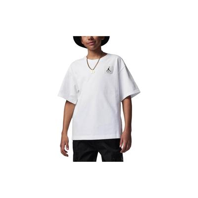 Μονόχρωμο Λογότυπο Κυκλική Λαιμόκοψη Κοντομάνικο T-Shirt Παιδικά Τοπ Λευκό FQ0772-100