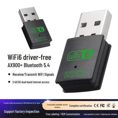 AX900 WiFi6 & Bluetooth 5.4 USB Receiver—Driver-Free, Dual Function Wireless Network Adapter for Desktop PCs.