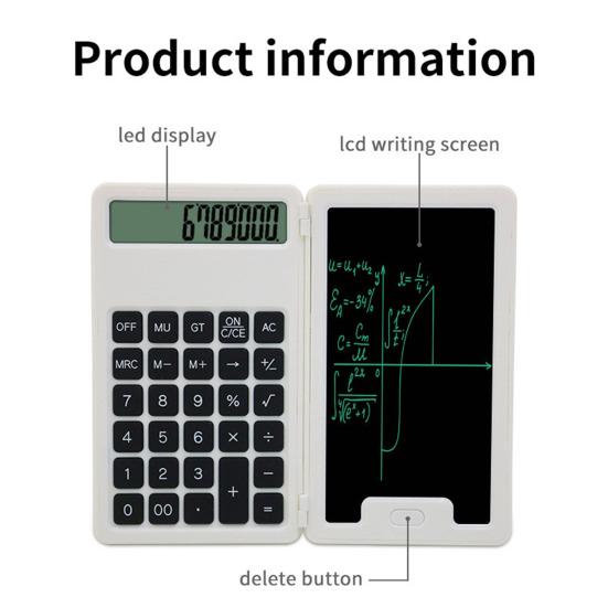 Portable Calculator with Notepad 12-Digit Display Large Display Rechargeable Battery Powered Smart Desk Calculator