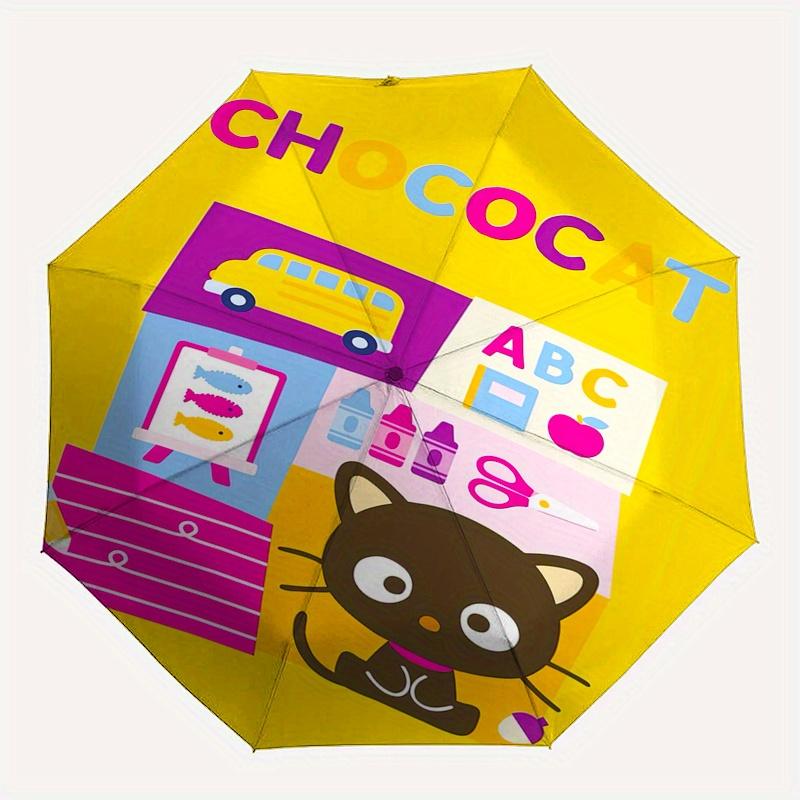 Chococat,Sanrio Automatic Umbrella-Foldable, Durable 8-Bone Design, Compact and Stylish, Great for Camping, Halloween, Christmas, Mother's D