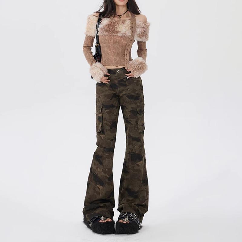 

Unisex Vintage Camo Patchwork Straight-Leg Jeans, Spring/Autumn 2025 Collection L: Height 155-165CM (54.5-60kg)