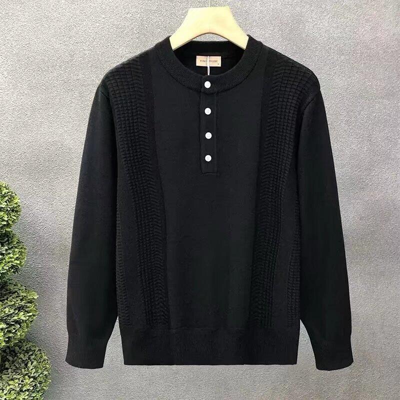 

Весна 2024 мужской свитер пэчворк разных цветов приятная для кожи ткань модный универсальный топ повседневная рубашка с длинными рукавами 3XL коричневый