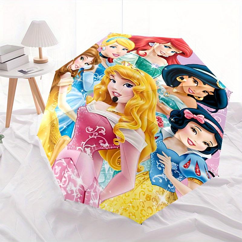 Princesses, Disney Automatic Opening and Closing Umbrella, Compact Travel Umbrella, Lightweight and Portable, Suitable for Beach Commuting B