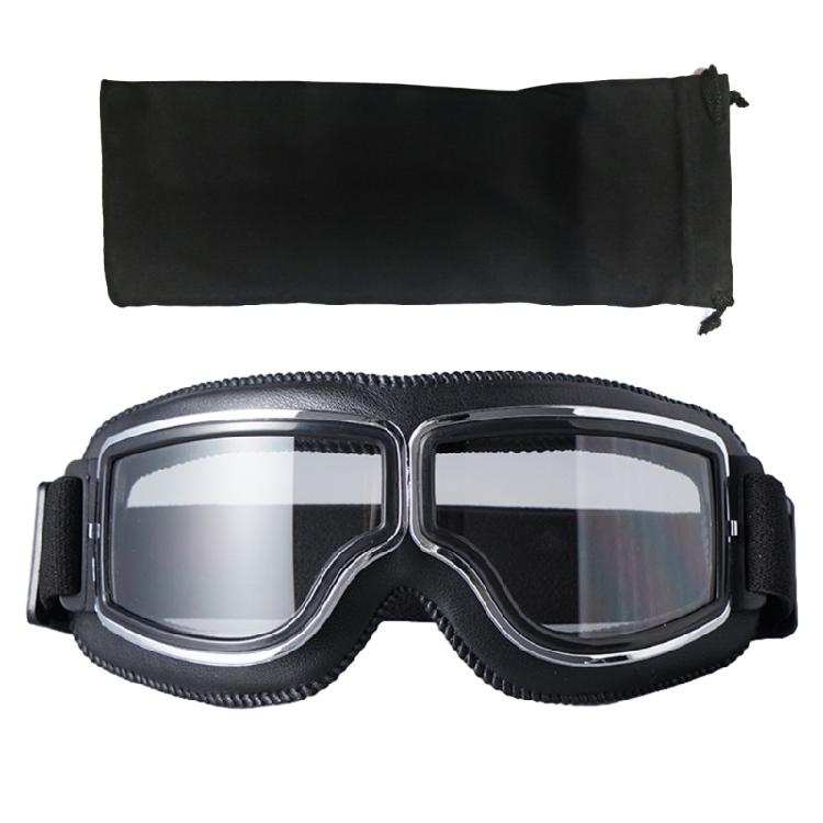 Padded Motorcycle Goggles Anti Fog Lens Clear Mirror