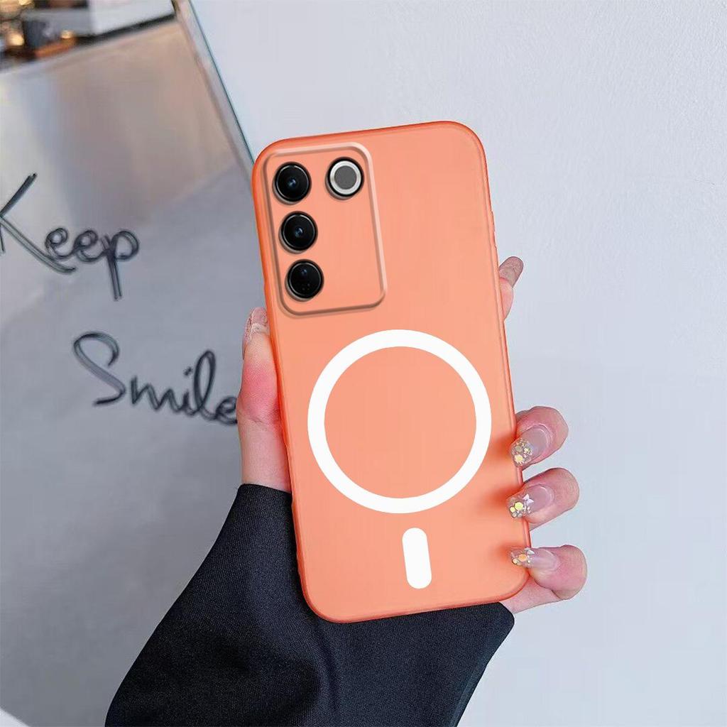 Case for Vivo V27 Pro,V27 Premium Magnetic Matte Phone Casing Protection Cover