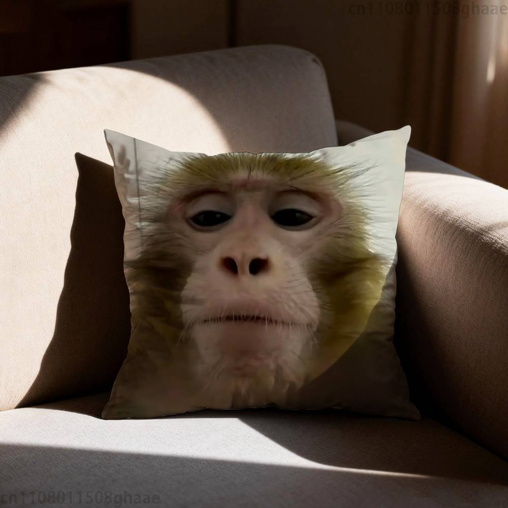 Funny Cute Monkey Pillow Case Sofa Living Room Bedroom Headboard Backrest Cushion Square Cushion Nap Time
