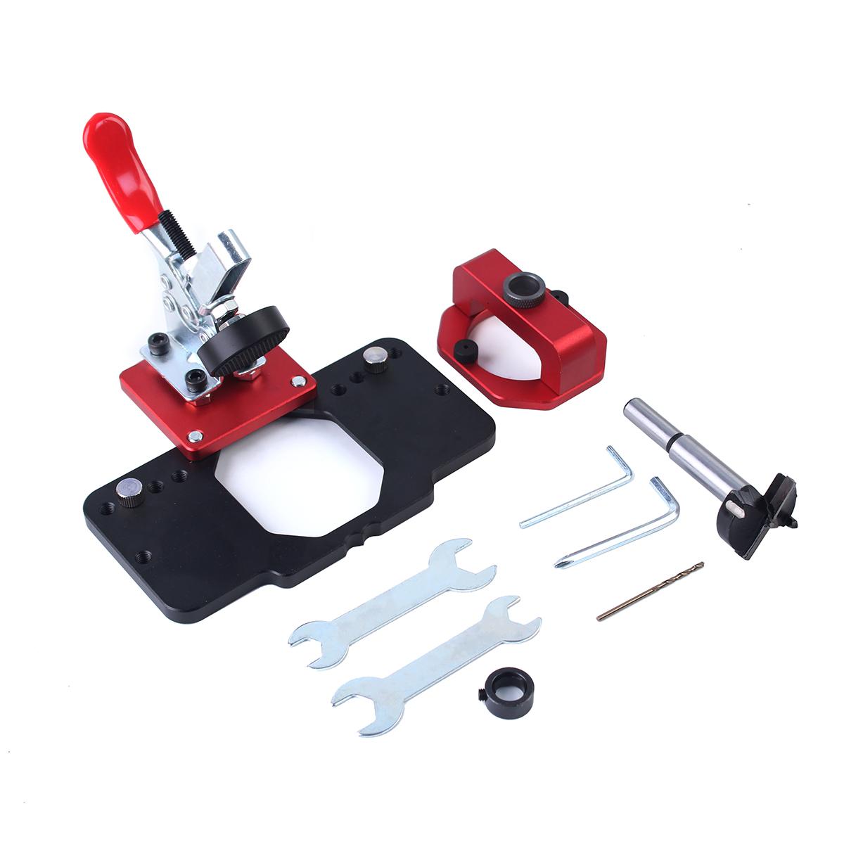 

35mm Concealed Door Hinge Jig Accurate Locking Cabinet Hinge Jig Pocket Hole Jig Adjustable Quick Punch Cabinet Hardware Jig 1set чорний