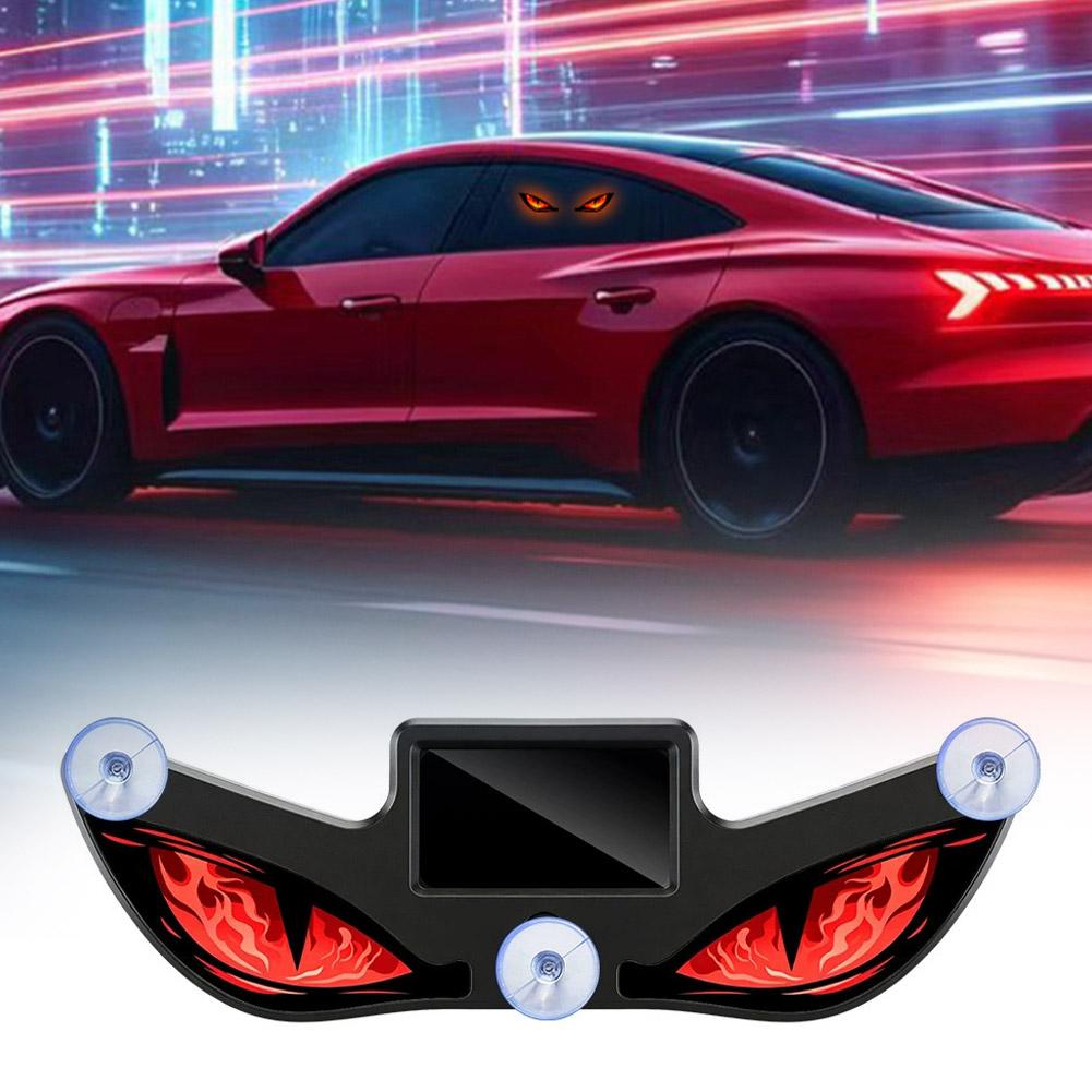 Solar Devil Eyes LED Car Window Light Wireless No Drill Solar Powered Demon Eyes Warning Lights for Cars/ Trucks/SUV/RV/Vans Neon Lights 4