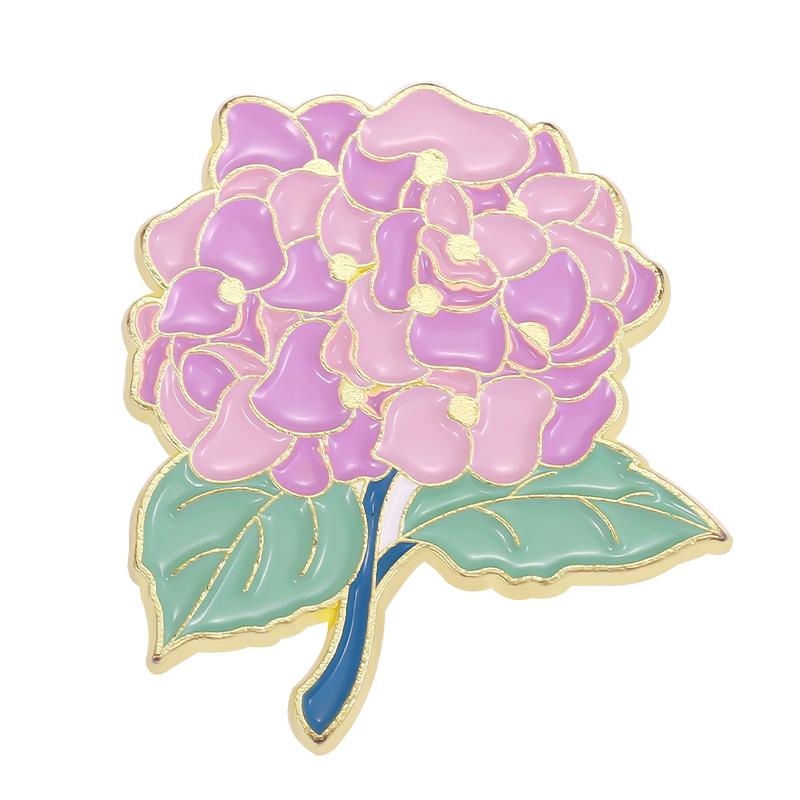 Month Flowers Enamel Pins Iris Lily Hydrangea Peach Blossom Brooch Lapel Badge Cartoon Plant Jewelry Gift for Kids Friends