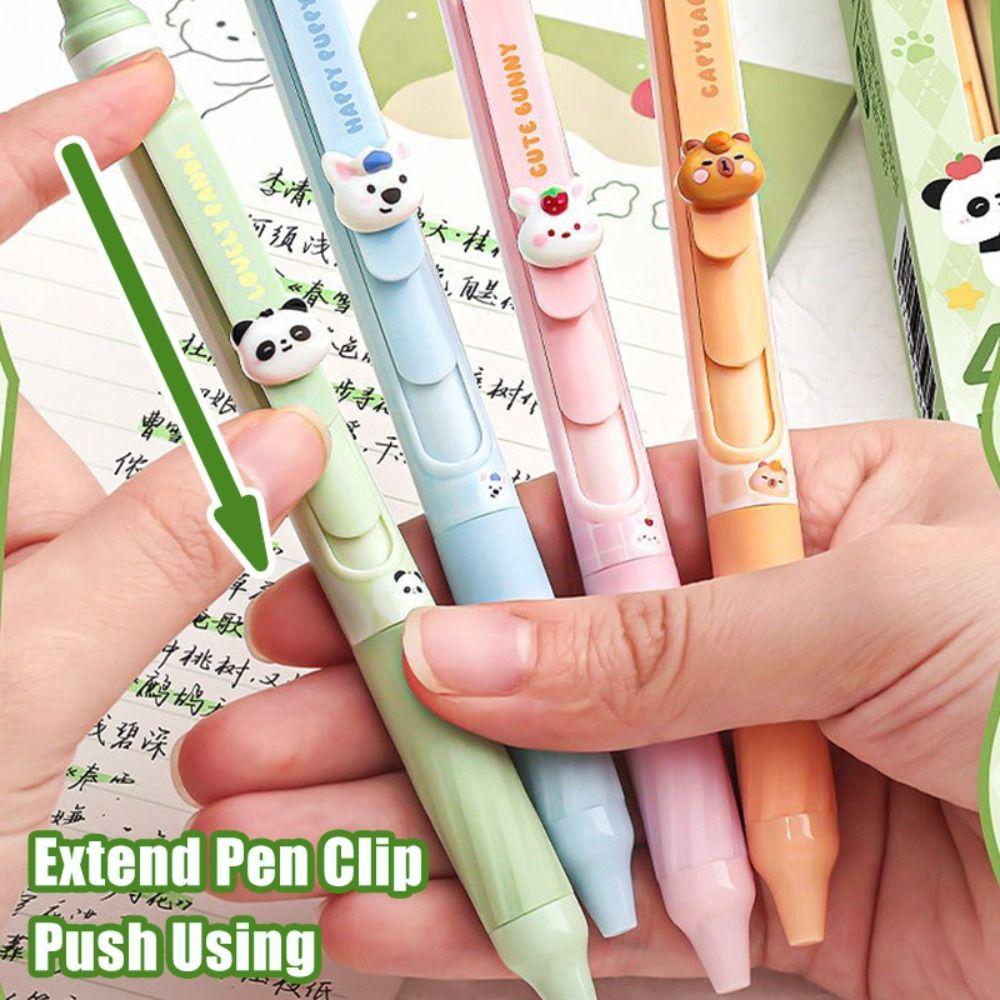 4PCS/Box Erasable Erasable Gel Pen Push Using Ballpoint Pen Neutral Pen  School Office