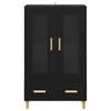 Highboard in Black Oak Look 70 x 31 x 115 cm Particleboard