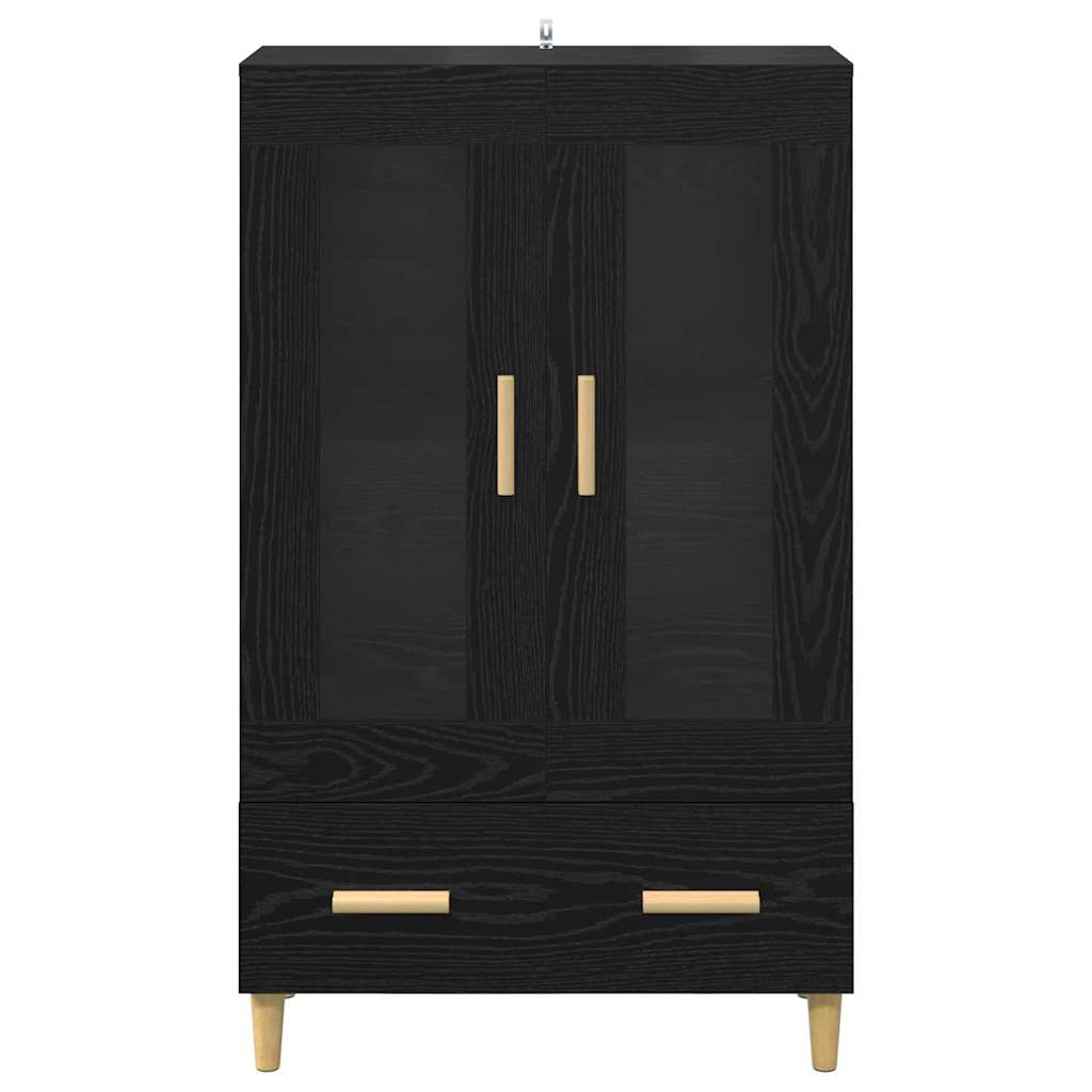 Highboard in Black Oak Look 70 x 31 x 115 cm Particleboard