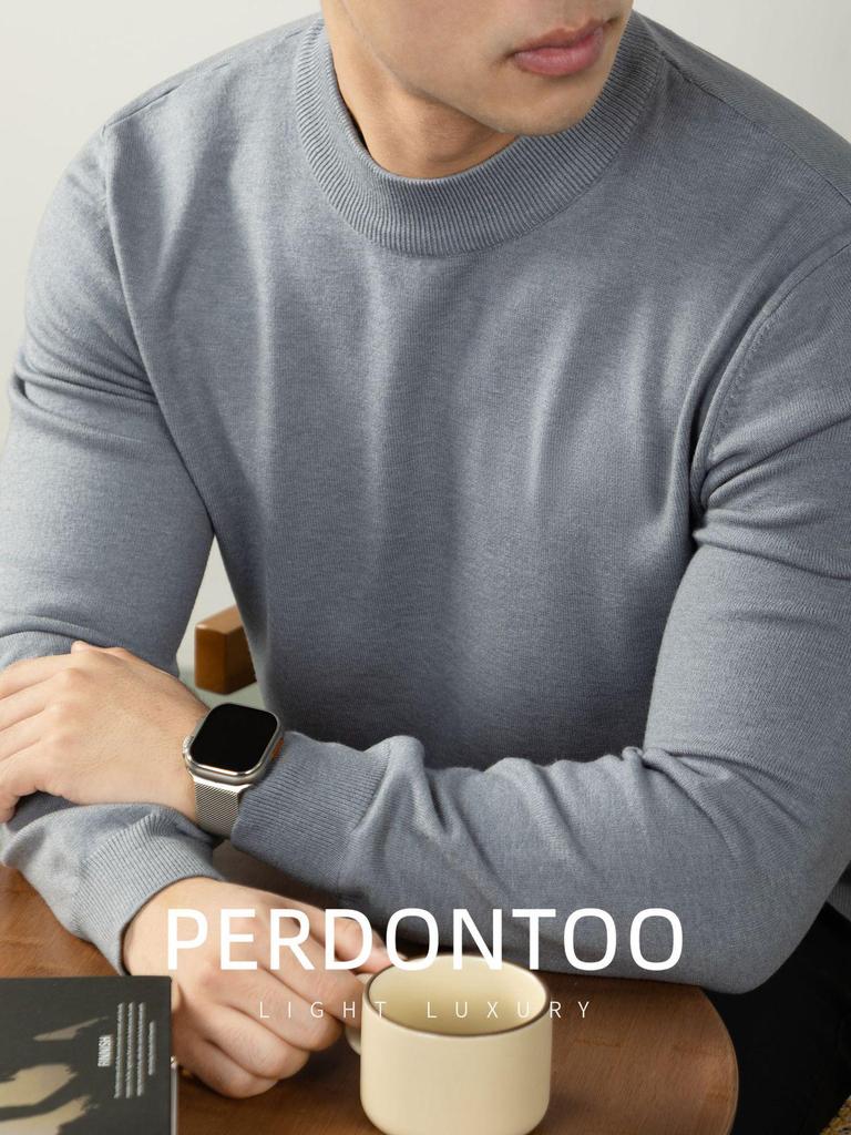 Men's Far-Infrared Self-Heating Sheep Modal Knitwear: Skin-Friendly, Anti-Pilling, Long-Sleeved Sweater for Autumn and Winter