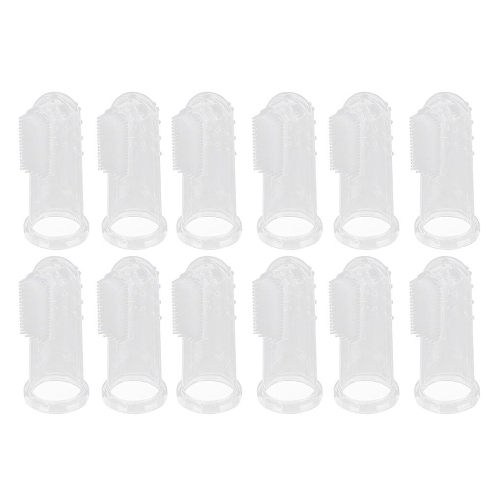 10pcs Baby Finger Toothbrush Infant Silicone Soft Finger Toothbrushes for NewbornPink Shell
