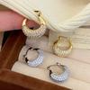 Sparkling Micro Inlaid Zircon Metal U-shaped Earrings for Women's Light Luxury Jewelry Christmas Party Exquisite Ear Accessories