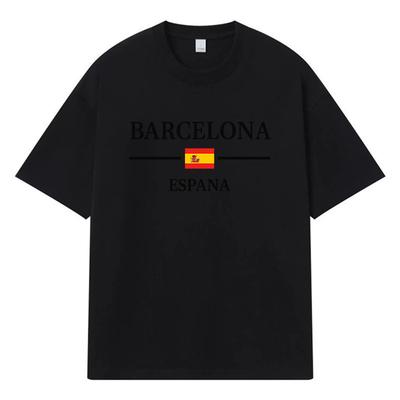 Barcelona Spanje Bedrukt Grafisch Streetwear Y2k Harajuku Mannen Vrouwen Kleding 100% Katoen T-shirt Casual Oversized Zomer Mannen T-shirt