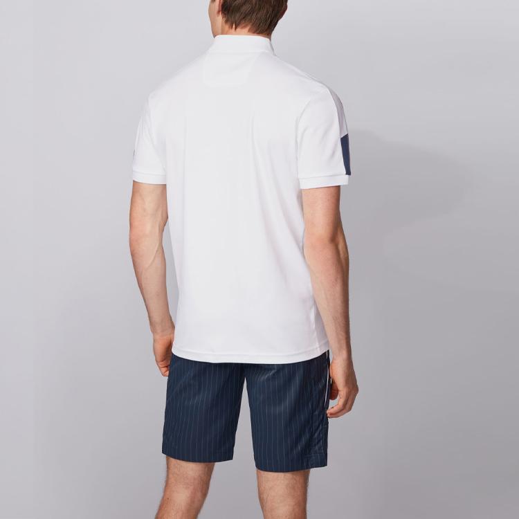 HUGO BOSS Polo Shirts Men's White Polo Collar Moderate Straight Fit 50430628-100