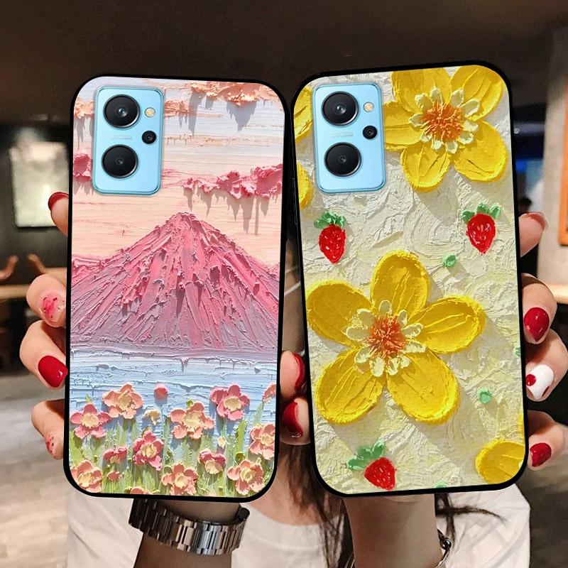 Voor OPPO Realme 9i Hoesje Mode Panda Bloemen Zacht Siliconen Achterhoezen voor Realme9i 4G Realme9 i Cover RMX3491 etui Fundas tas