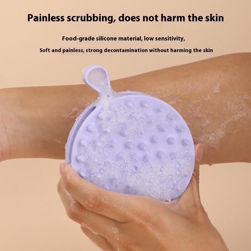 Silicone Body Scrubber Loofah Double-Sided Bath Brush,Shower Scrubber And Scalp Massager Shampoo Brush For Kids Women Men