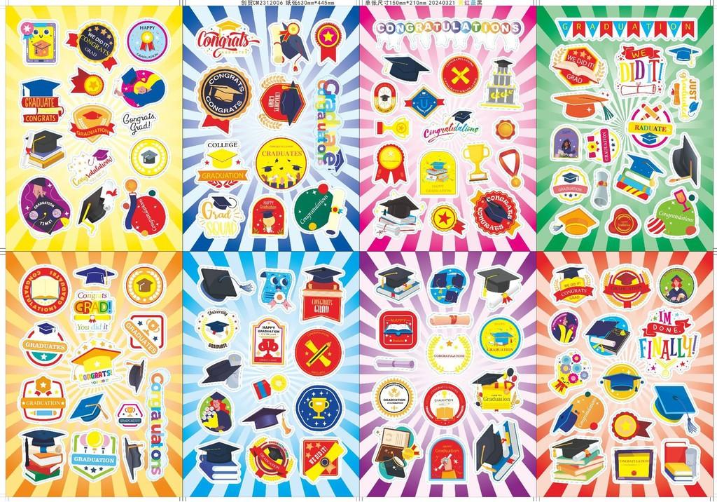 Adorable Cartoon Graduation Puzzle Stickers For Kids Interactive Diy Fun