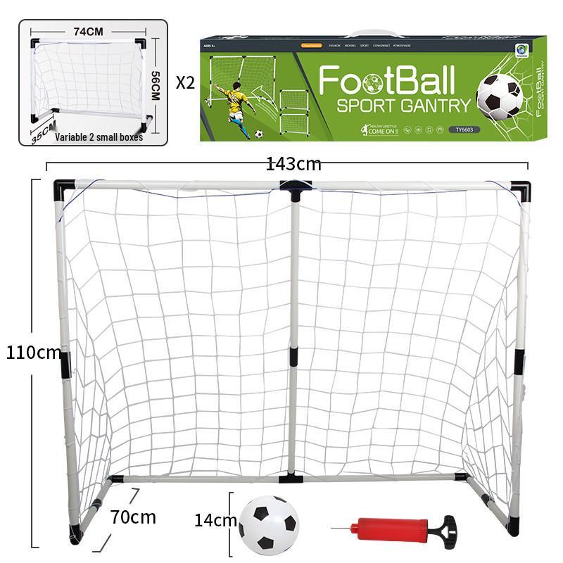 Two-in-One Basketball Hoop & Football Net Sports Toy Set for Kids (Indoor/Outdoor)