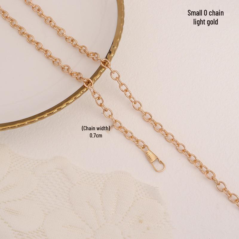 

Flat Chain Strap Crossbody Accessory - Metal Lantern Chain Bag Strap 120 cm