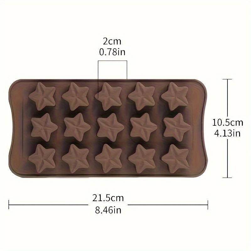 15-Cavity Star Shaped Silicone Mold, Food Grade BPA-Free for Chocolate, Candy, Ice Cubes, Cake Decoration, Baking