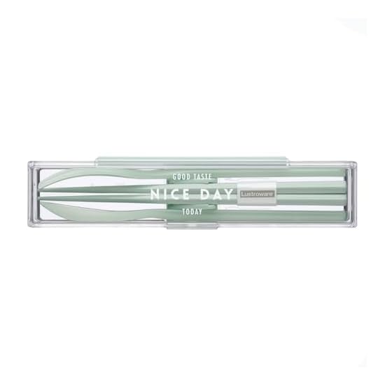 Iwasaki Industry Lustroware Trio Set, Extra Durable Case, Rattling Noise Prevention, 18cm Chopsticks