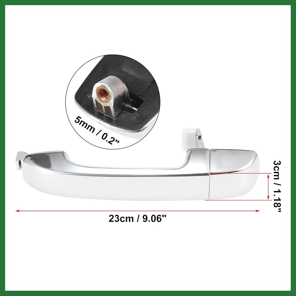 Motoforti Car Exterior Door Handle Front Right 82651-3J000 for Hyundai Veracruz 2007-2012 Silver Tone Long-lasting