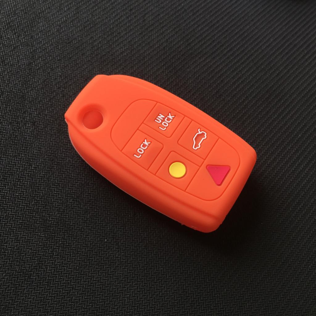 Silikon Gummi Auto Schlüsselhülle Abdeckung Für Volvo S80 S60 V70 Xc70 Xc90 D05 Klapp Flip Fernbedienung 5 Tasten Schlüssel