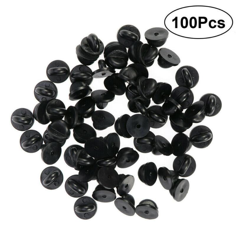 25/50/100Pcs PVC Rubber Pin Backs Butterfly Clutch Tie Tack Lapel Holder Clasp Pin Cap Keepers for Uniform Badges Replacements